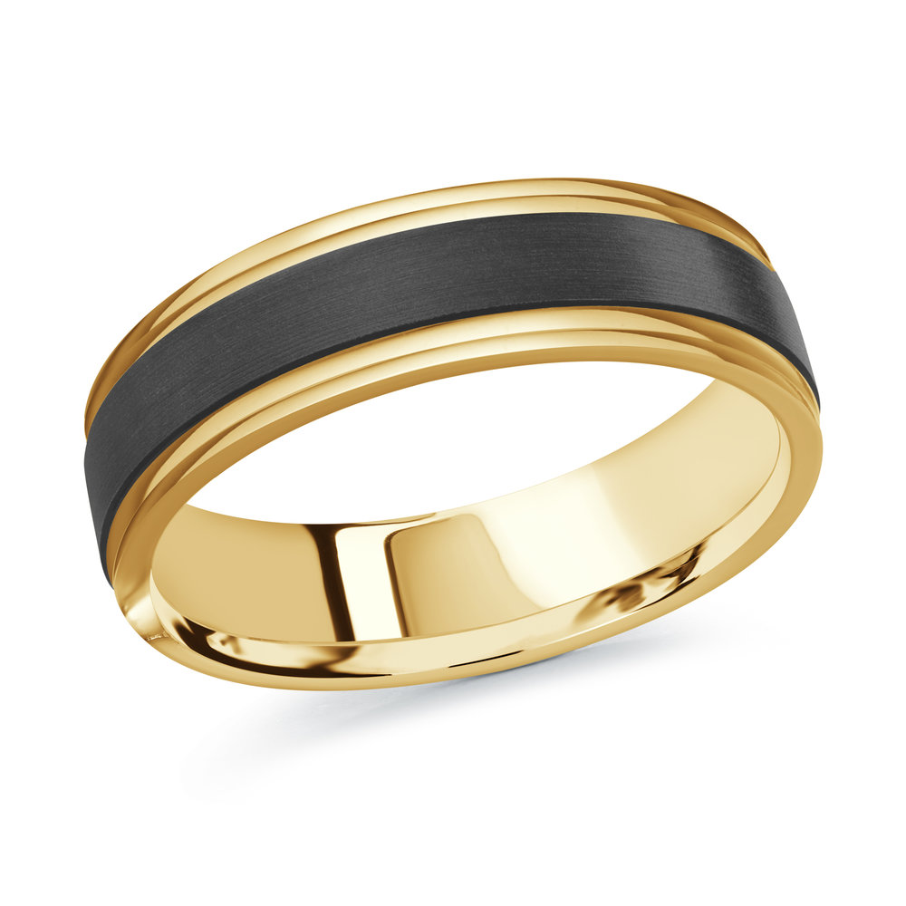 Yellow Gold Men's Ring Size 6mm (MRDA-097-6Y)