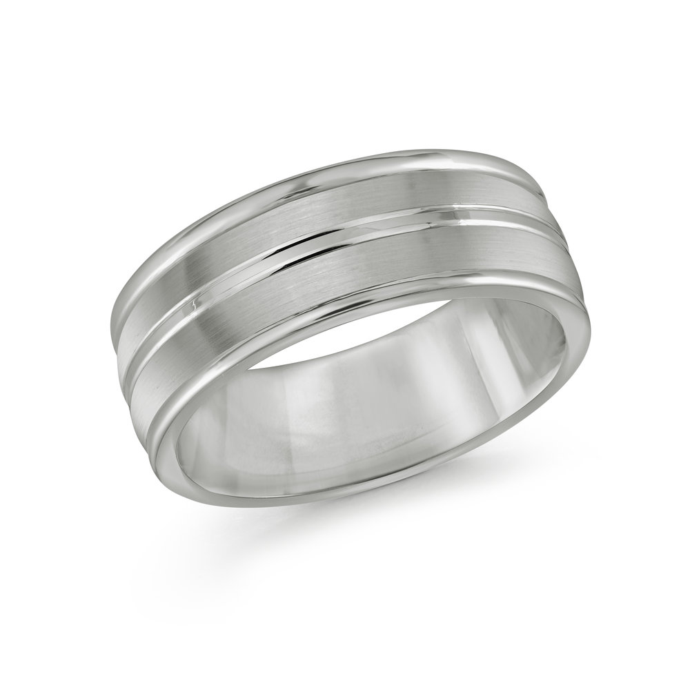 White Tungsten Men's Ring Size 8mm (TG-004)