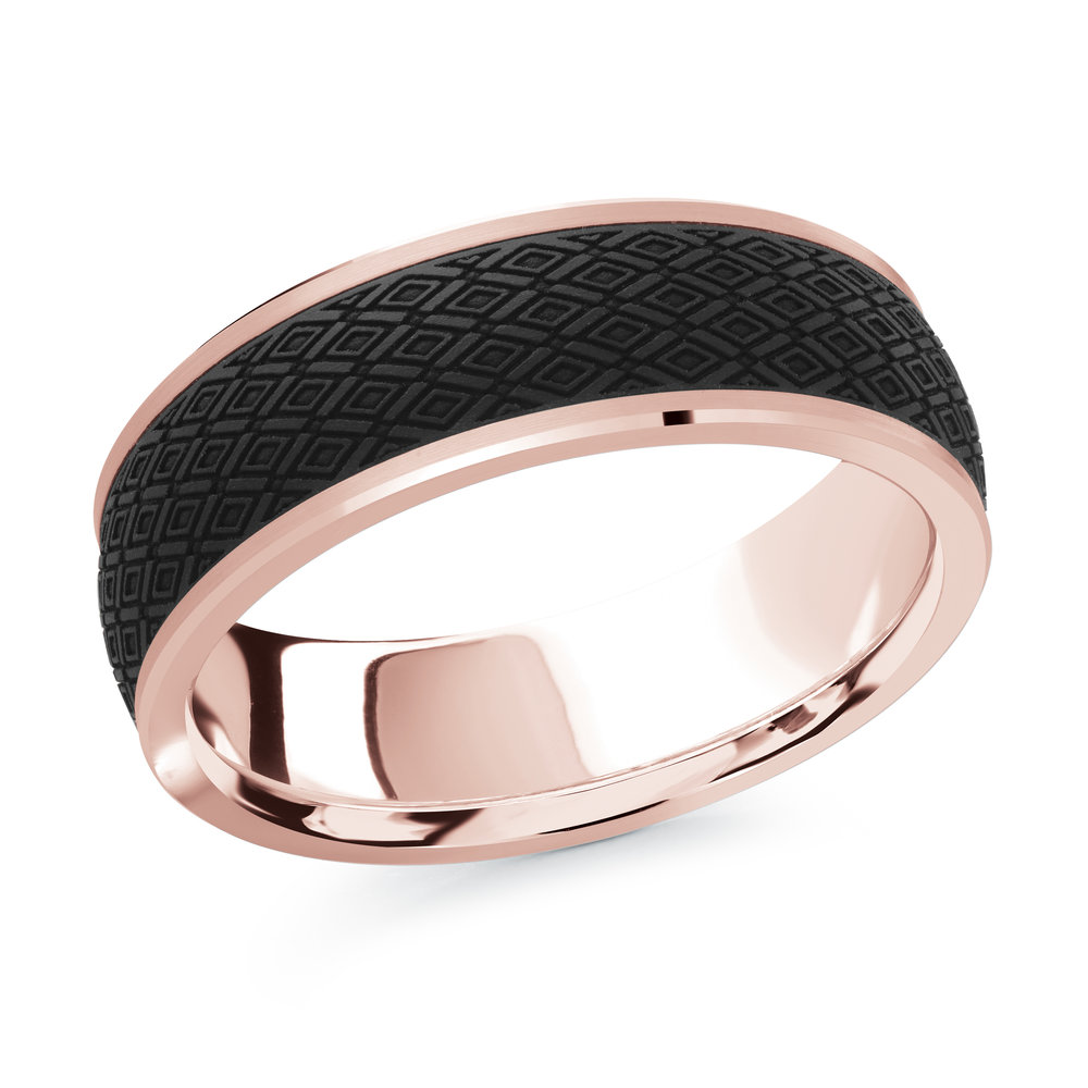 Pink Gold Men's Ring Size 7mm (MRDA-077-7P)