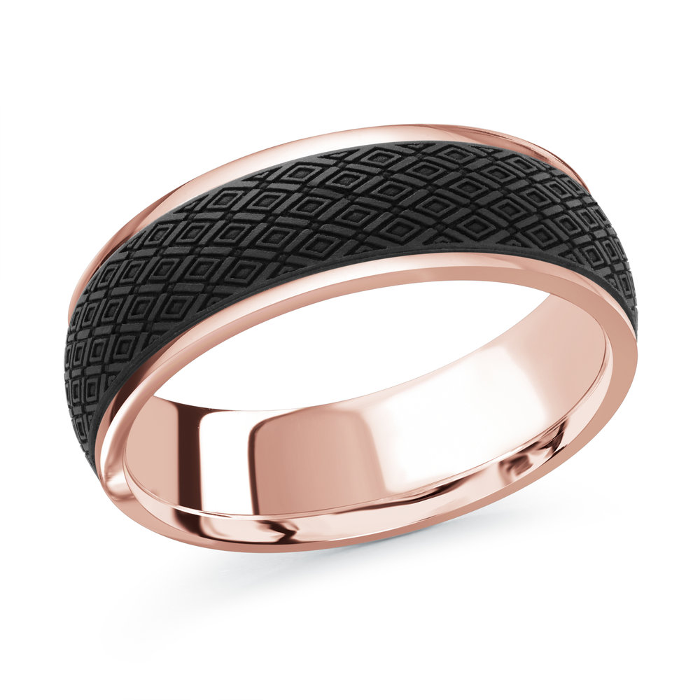 Pink Gold Men's Ring Size 7mm (MRDA-084-7P)